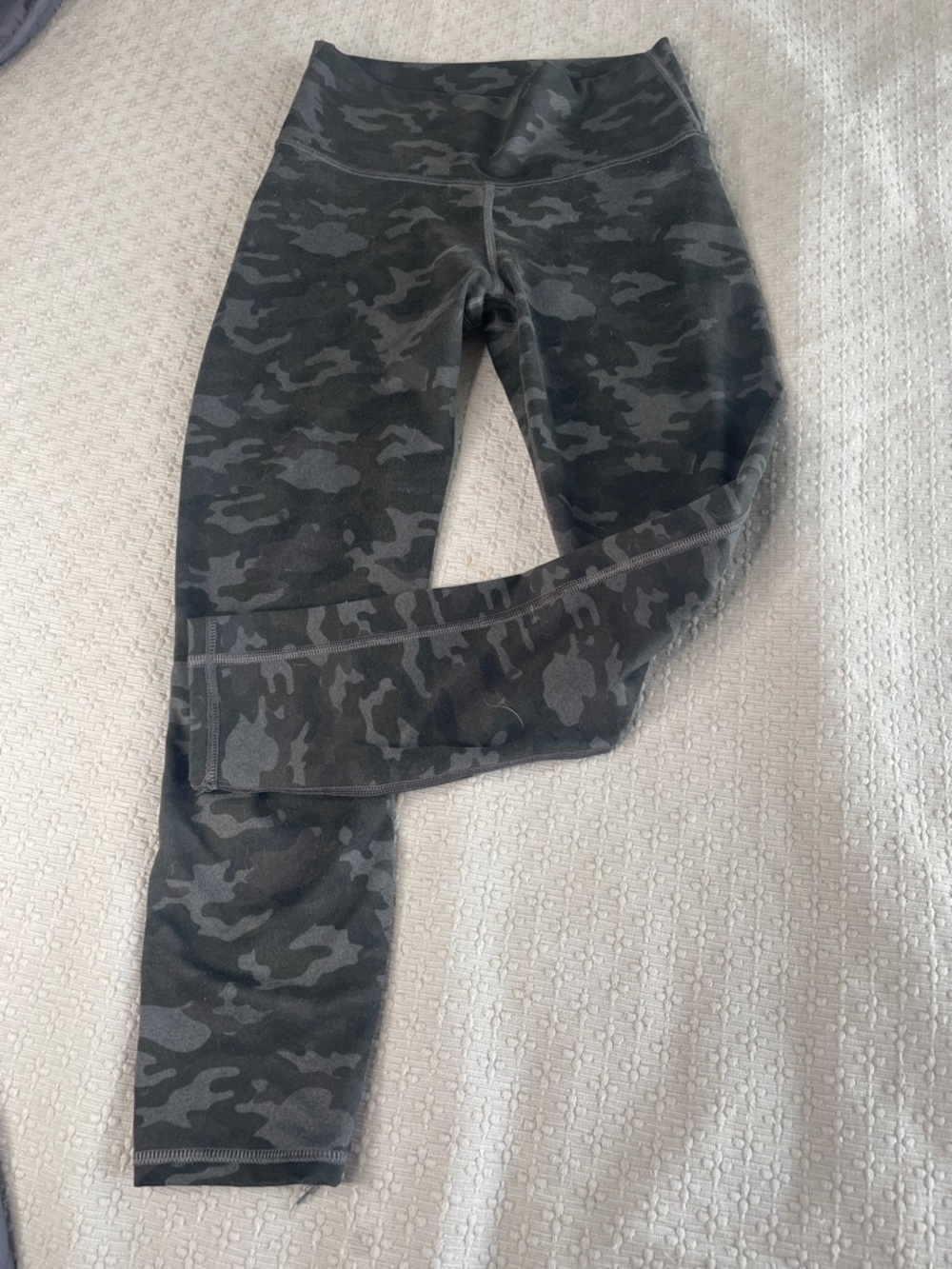 Girls Fabletic Camouflage Active Leggings - Black/Gray